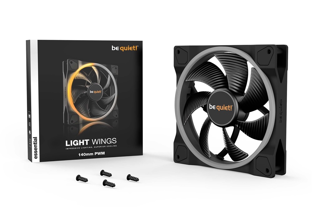 Be Quiet! LIGHT WINGS 140mm PWM ARGB fekete ventilátor