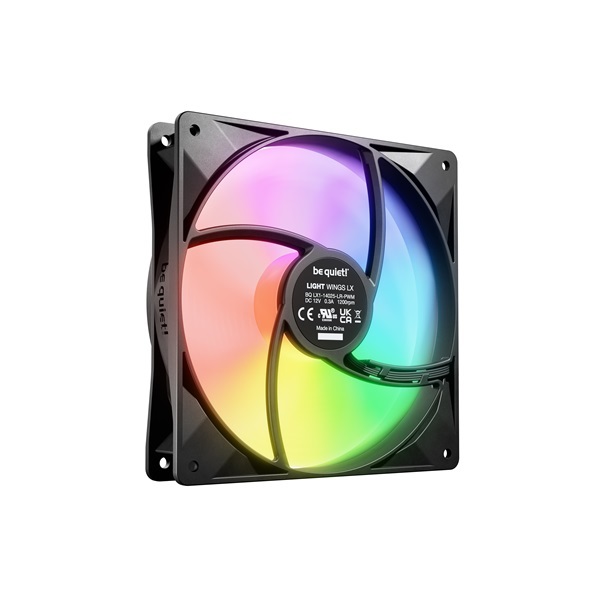 Be Quiet! LIGHT WINGS 140mm PWM RGB fekete ventilátor