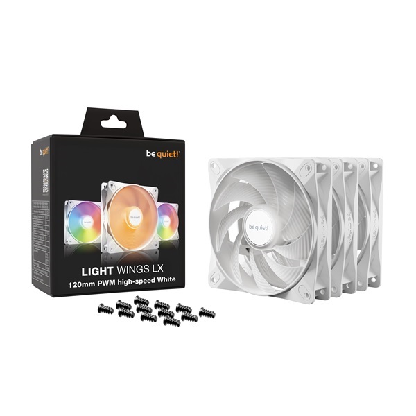 Be Quiet! LIGHT WINGS 3db 120mm PWM RGB fehér ventilátor