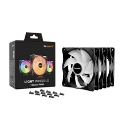 Be Quiet! LIGHT WINGS 3db 120mm PWM RGB fekete ventilátor