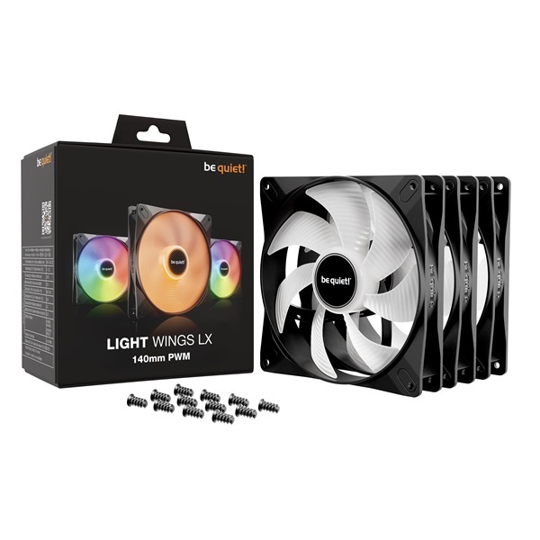 Be Quiet! LIGHT WINGS 3db 140mm PWM RGB fekete ventilátor