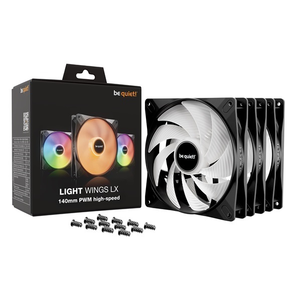 Be Quiet! LIGHT WINGS 3db 140mm PWM RGB fekete ventilátor