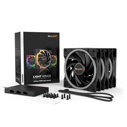 Be Quiet! LIGHT WINGS 3db nagy sebességű 120mm PWM ARGB fekete ventilátor