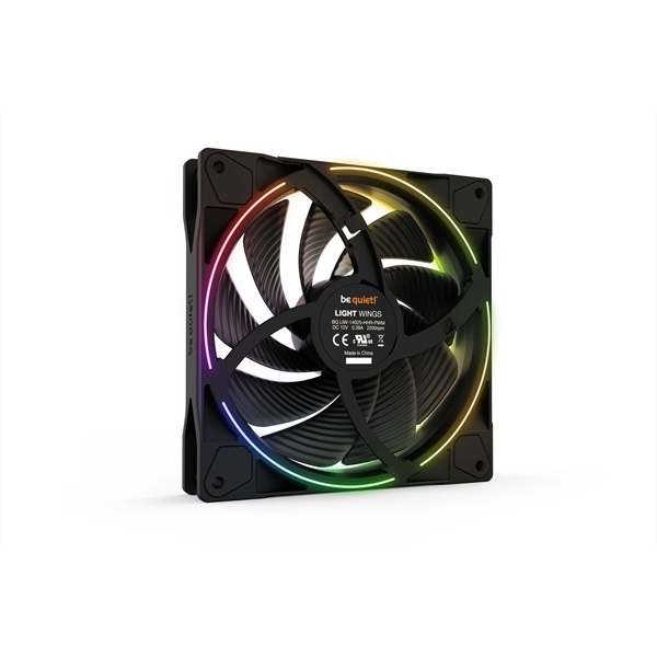 Be Quiet! LIGHT WINGS 3db nagy sebességű 140mm PWM ARGB fekete ventilátor