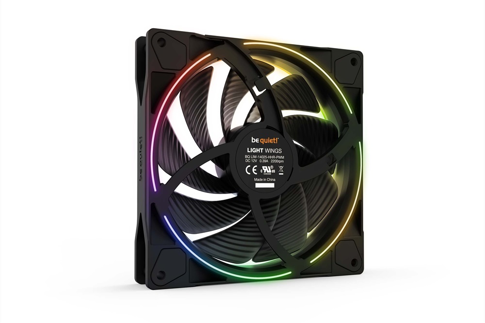 Be Quiet! LIGHT WINGS 3db nagy sebességű 140mm PWM ARGB fekete ventilátor