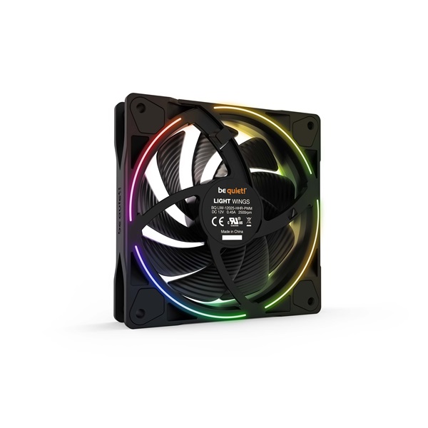 Be Quiet! LIGHT WINGS nagy sebességű 120mm PWM ARGB fekete ventilátor