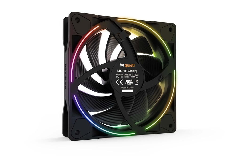 Be Quiet! LIGHT WINGS nagy sebességű 120mm PWM ARGB fekete ventilátor