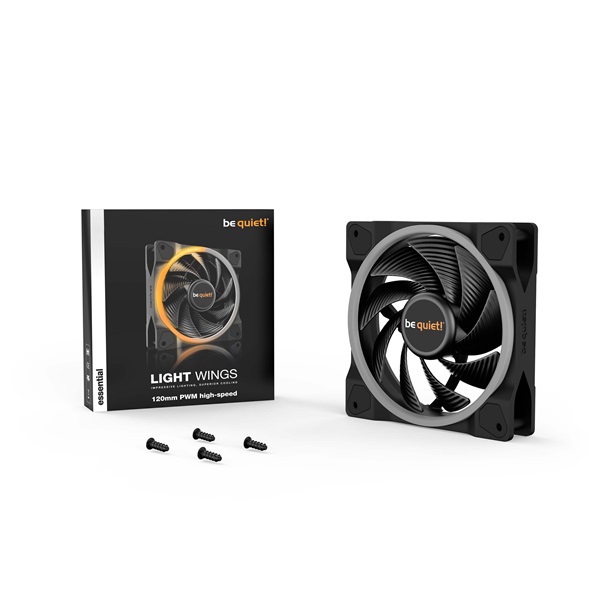 Be Quiet! LIGHT WINGS nagy sebességű 120mm PWM ARGB fekete ventilátor