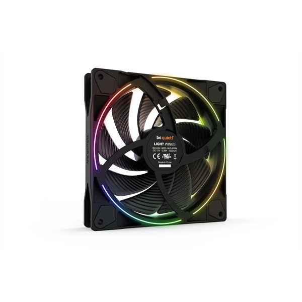 Be Quiet! LIGHT WINGS nagy sebességű 140mm PWM ARGB fekete ventilátor
