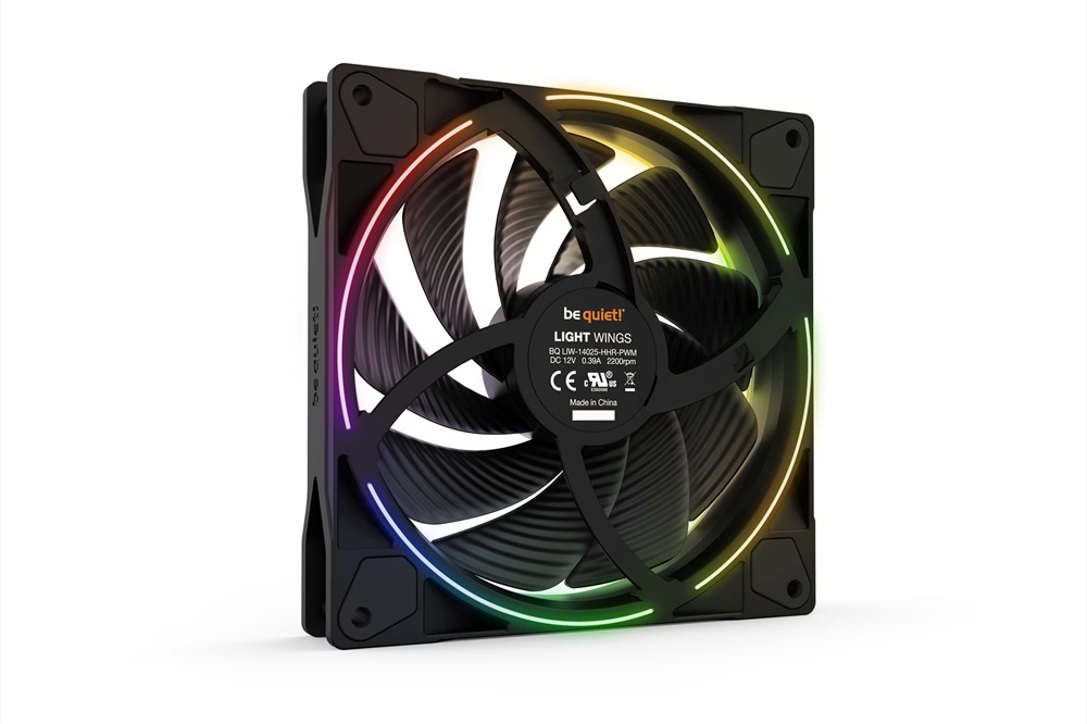 Be Quiet! LIGHT WINGS nagy sebességű 140mm PWM ARGB fekete ventilátor