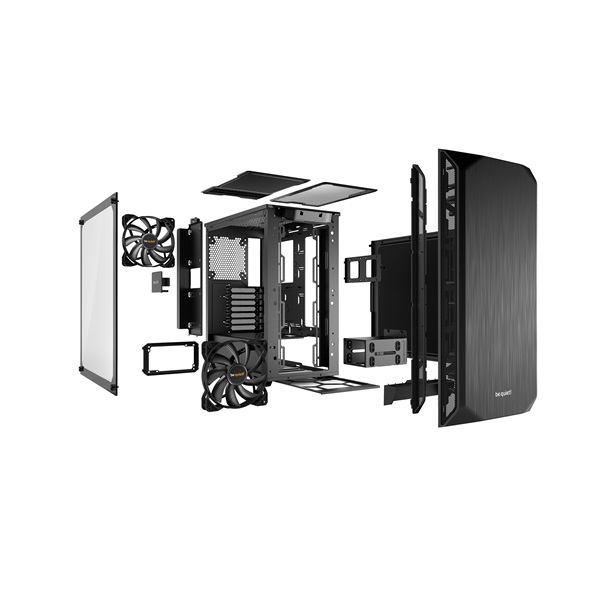 Be Quiet! Pure Base 500 fekete (táp nélküli) ablakos ATX ház