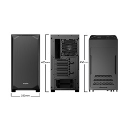 Be Quiet! Pure Base 500 fekete (táp nélküli) ablakos ATX ház