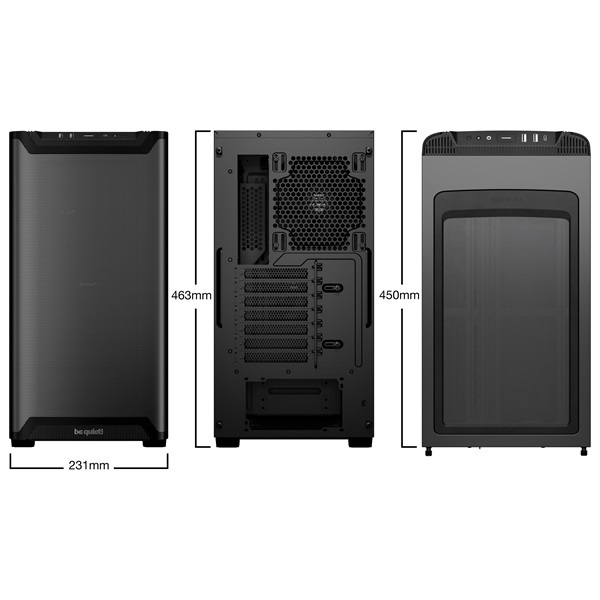 Be Quiet! Pure Base 501 Airflow fekete (táp nélküli) ablakos ATX ház