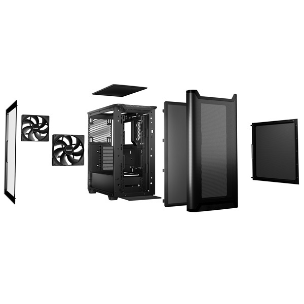 Be Quiet! Pure Base 501 Airflow fekete (táp nélküli) ablakos ATX ház