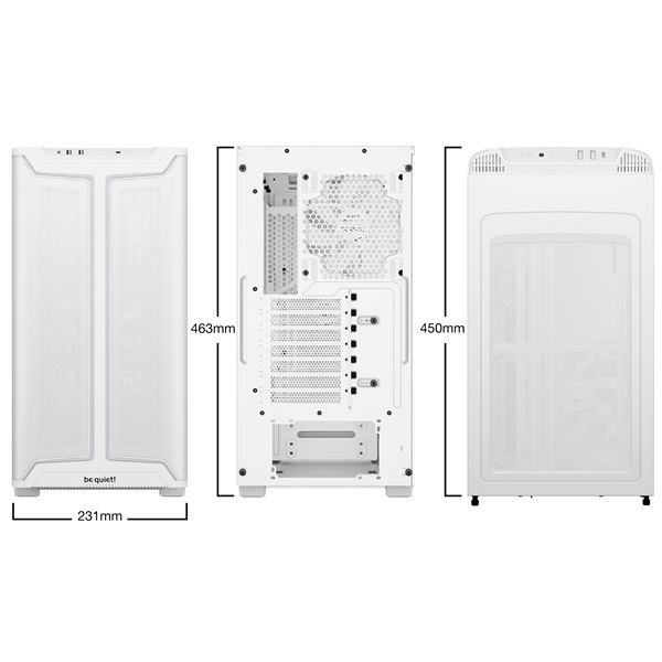 Be Quiet! Pure Base 501 DX fehér (táp nélküli) ablakos ATX ház