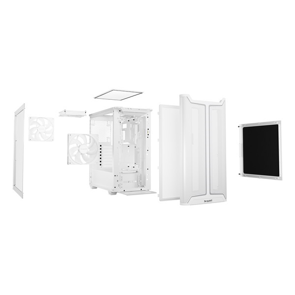 Be Quiet! Pure Base 501 DX fehér (táp nélküli) ablakos ATX ház