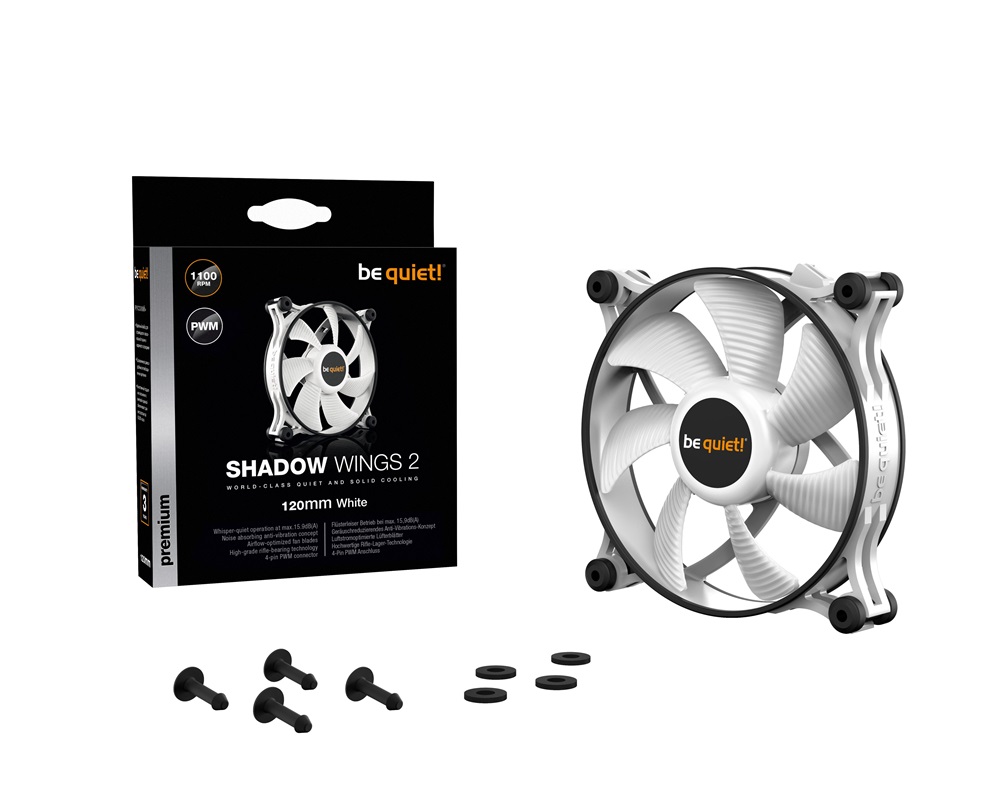 Be Quiet! SHADOW WINGS 2 120mm PWM fehér ventilátor