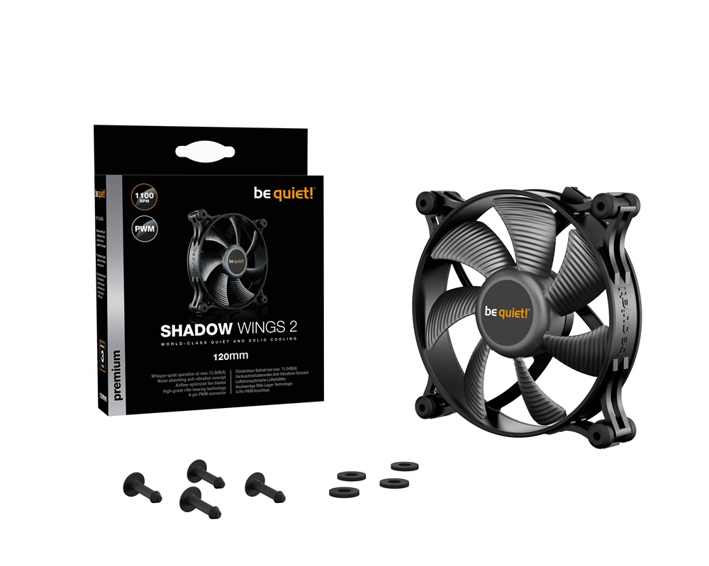 Be Quiet! SHADOW WINGS 2 120mm PWM fekete ventilátor