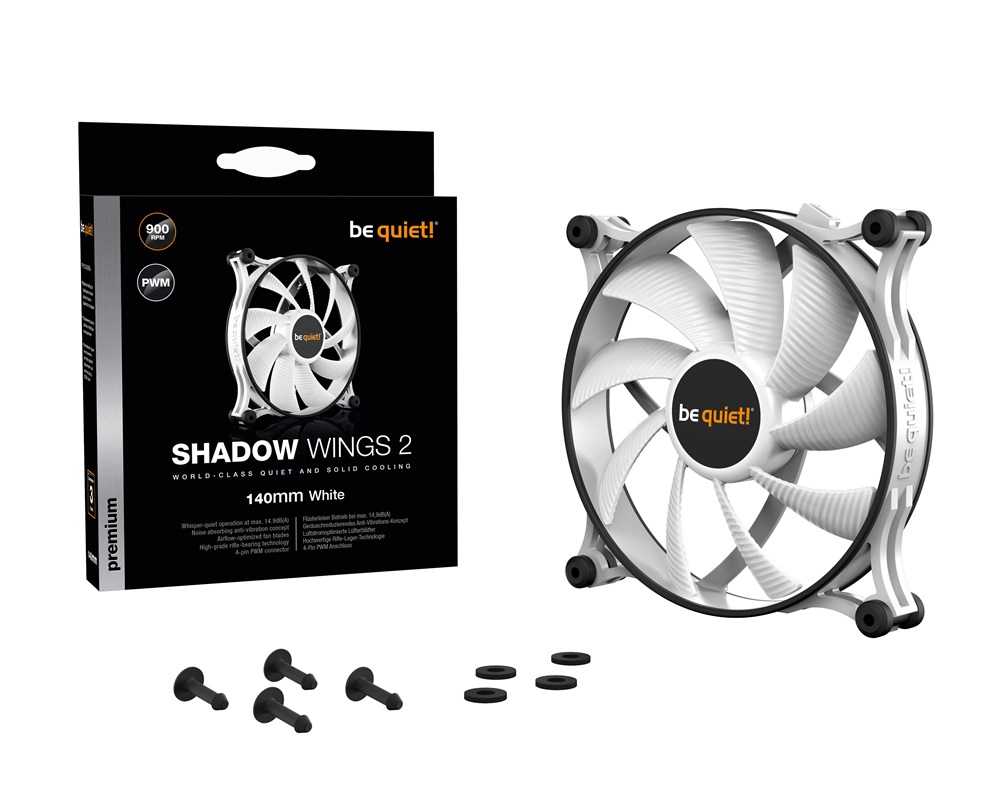 Be Quiet! SHADOW WINGS 2 140mm PWM fehér ventilátor