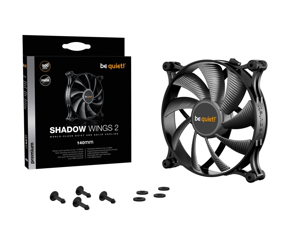 Be Quiet! SHADOW WINGS 2 140mm PWM fekete ventilátor