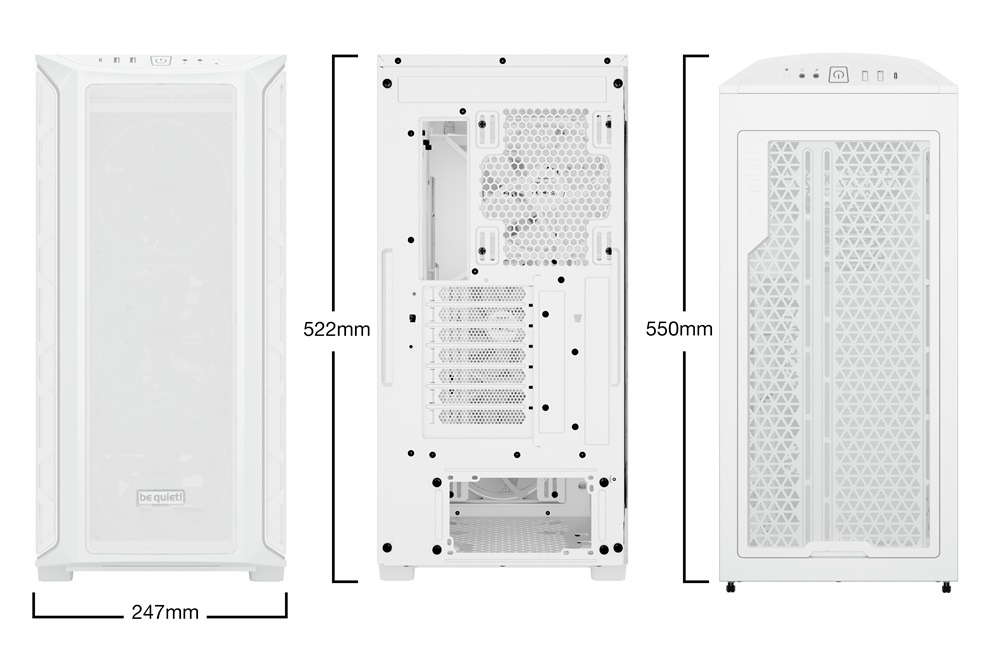 Be Quiet! Számítógépház - Shadow Base 800 FX White (ATX, edzett üveg oldallap, fehér)