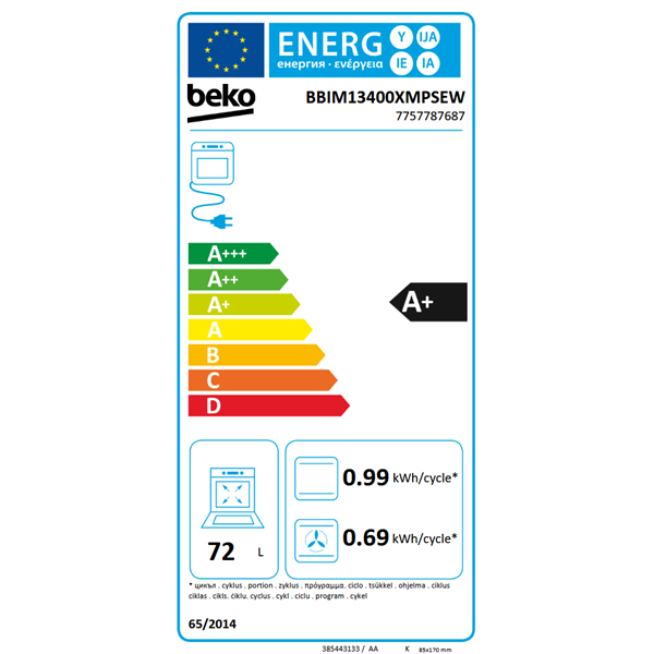Beko BBIM13400XMPSEW beépíthető sütő