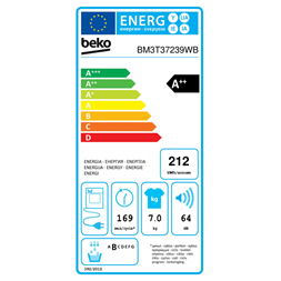 Beko BM3T37239WB 7 kg hőszivattyús szárítógép