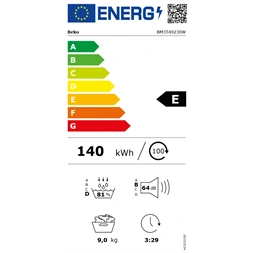 Beko BM3T49230W fehér, 9 kg, hőszivattyús, szárítógép