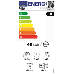 Beko BM3WFSU39413WPBB 9 kg elöltöltős mosógép