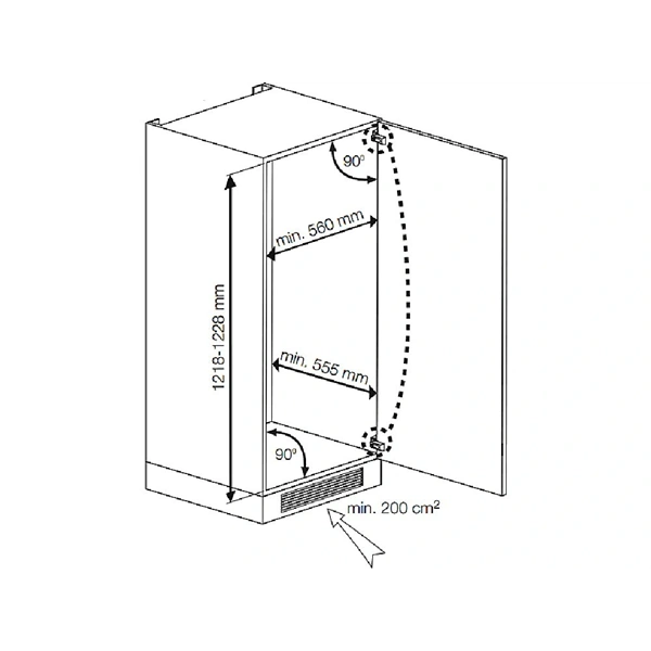 Beko BSSA210K4SN egyajtós, beépíthető, Hűtő:156L, Fagyasztó:19L, Minfrost hűtőszekrény (Újszerű)