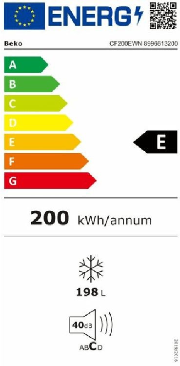 Beko CF200EWN fehér, Fagyasztó:198L, fagyasztóláda (Újszerű)