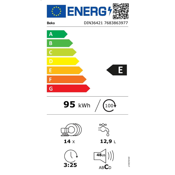 Beko DIN36421 beépíthető 14 terítékes mosogatógép