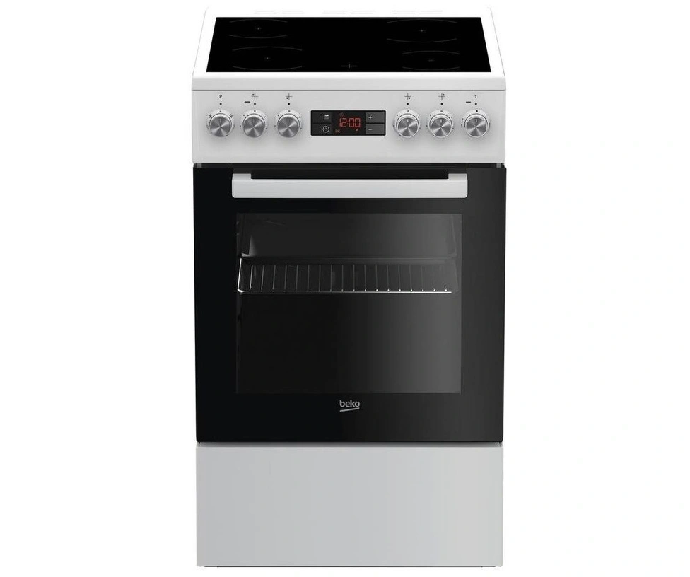 Beko FSM57300GW fehér, szabadonálló, kerámialapos, elektromos, főzőzóna: 4, sütő:55L, grill, tűzhely