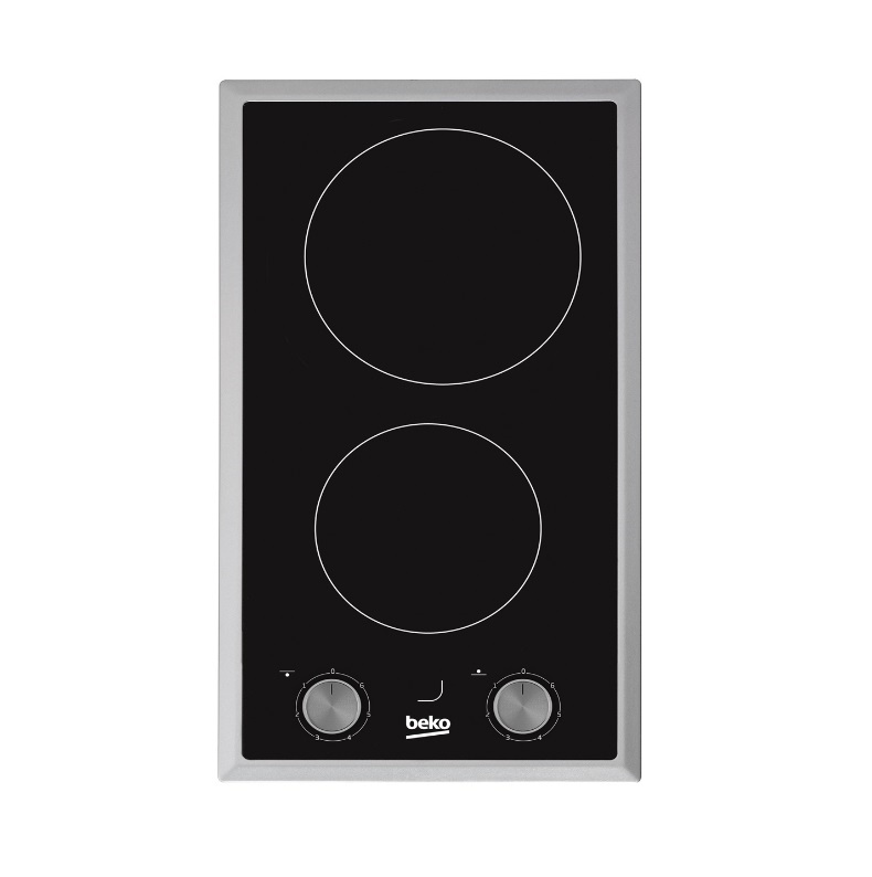 Beko HDMC-32200 X fekete, beépíthető, elektromos üvegkerámia, főzőzóna: 2, beépíthető méret: 27cm, főzőlap