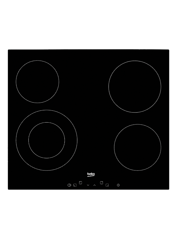 Beko HIC 64402 fekete, beépíthető, elektromos üvegkerámia, főzőzóna: 4, beépíthető méret: 56cm, főzőlap
