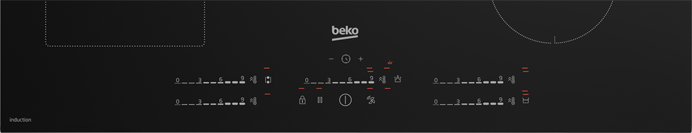 Beko HII85770UFT fekete, beépíthető, indukciós, főzőzóna: 5, beépíthető méret: 75cm, főzőlap