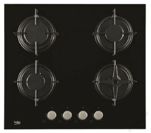Beko HILG64220S fekete, beépíthető, gáz, főzőzóna: 4, beépíthető méret: 56cm, főzőlap