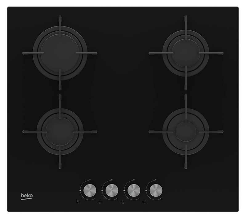 Beko HILG64220S fekete, beépíthető, gáz, főzőzóna: 4, beépíthető méret: 56cm, főzőlap