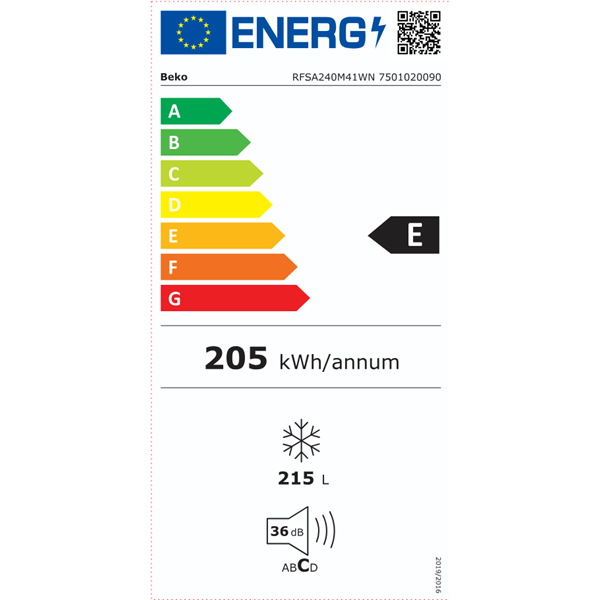 Beko RFSA240M41WN fagyasztószekrény