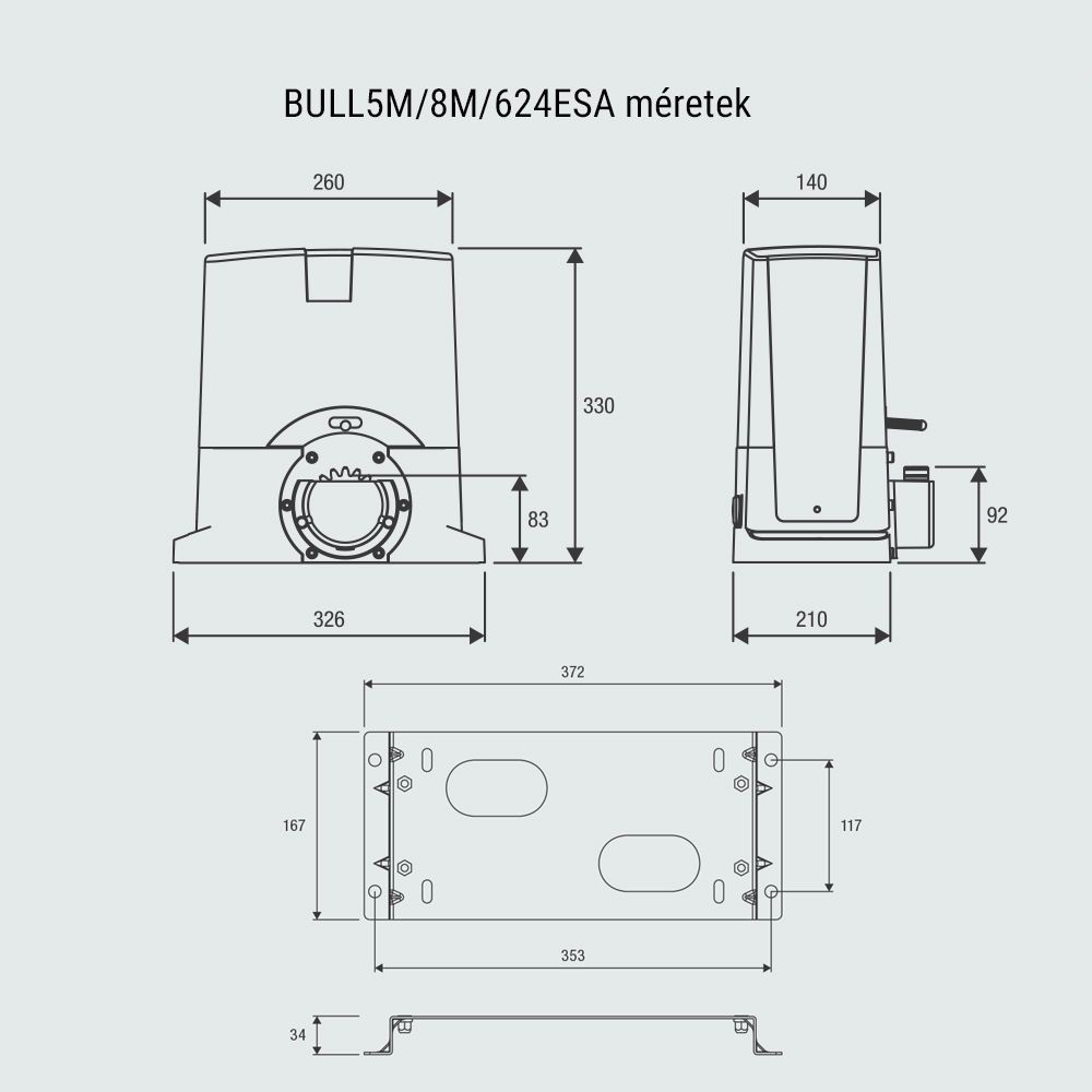 Beninca KIT-BULL624SW 600kg/24Vdc/tolókapu szett