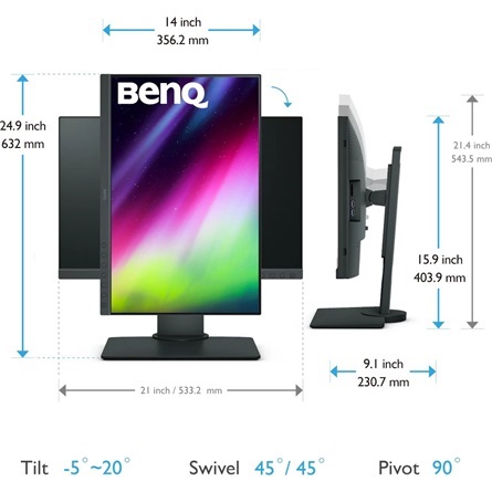 Benq 24,1" SW240 WUXGA IPS DP/DVI/HDMI/USB fekete LED monitor