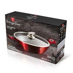 Berlinger Haus BH/1262N 24 cm Metallic Line Burgundy Edition fedővel, alacsony lábas