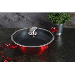 Berlinger Haus BH/1262N 24 cm Metallic Line Burgundy Edition fedővel, alacsony lábas