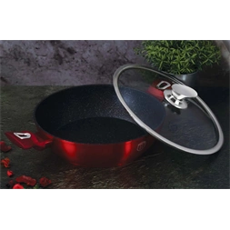 Berlinger Haus BH/1262N 24 cm Metallic Line Burgundy Edition fedővel, alacsony lábas