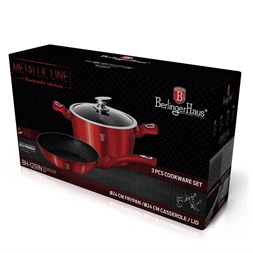 Berlinger Haus BH/1291N Metallic Line Burgundy Edition 3 részes edénykészlet