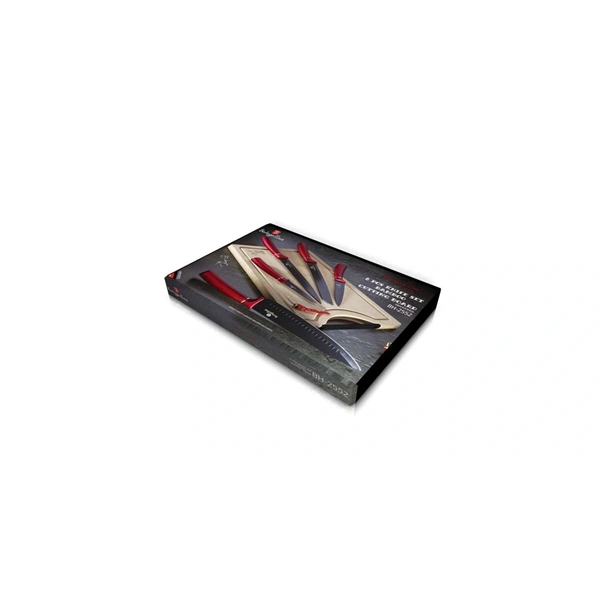 Berlinger Haus BH/2552NO bambusz vágódeszkával, Metallic Line Burgundy Edition 6 részes késkészlet