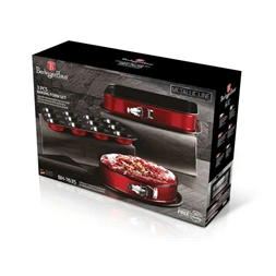 Berlinger Haus BH/7635 muffin sütőformával, burgundi 3 részes tortaforma szett