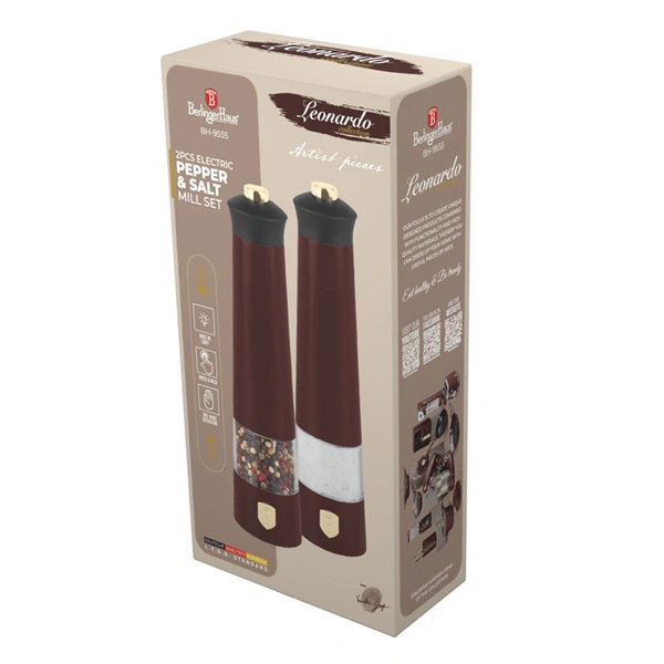 Berlinger Haus BH/9555 matt bordó 2 részes elektromos só- és borsőrlő
