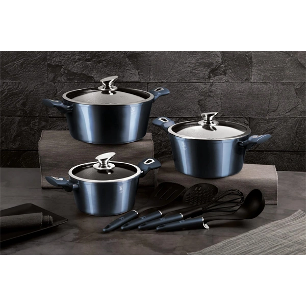 Berlinger Haus BH/6152 Metallic Line Aquamarine Edition 10 részes edénykészlet