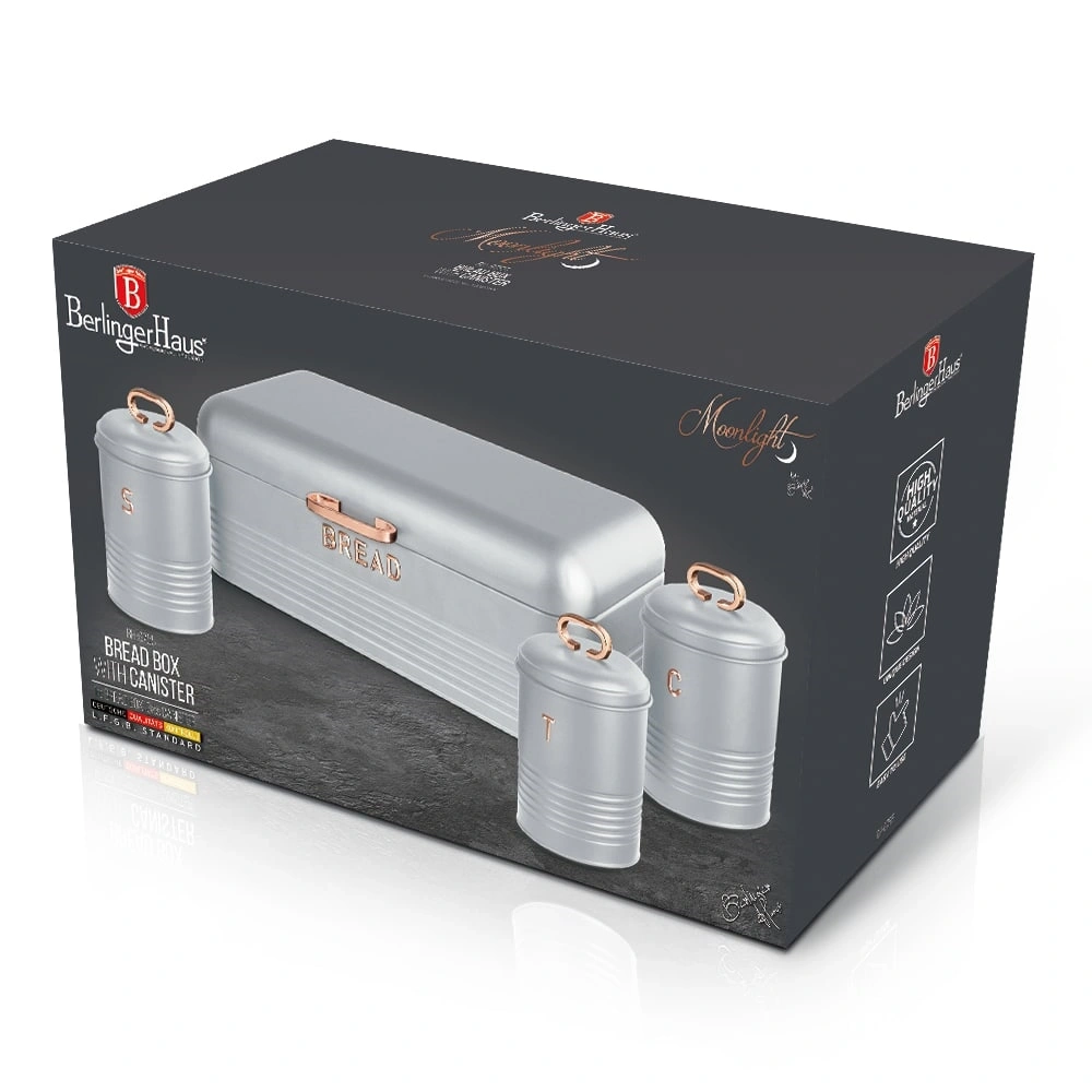 Berlinger Haus BH/6755 Moonlight Collection kenyértartó 3 részes tárolókészlettel